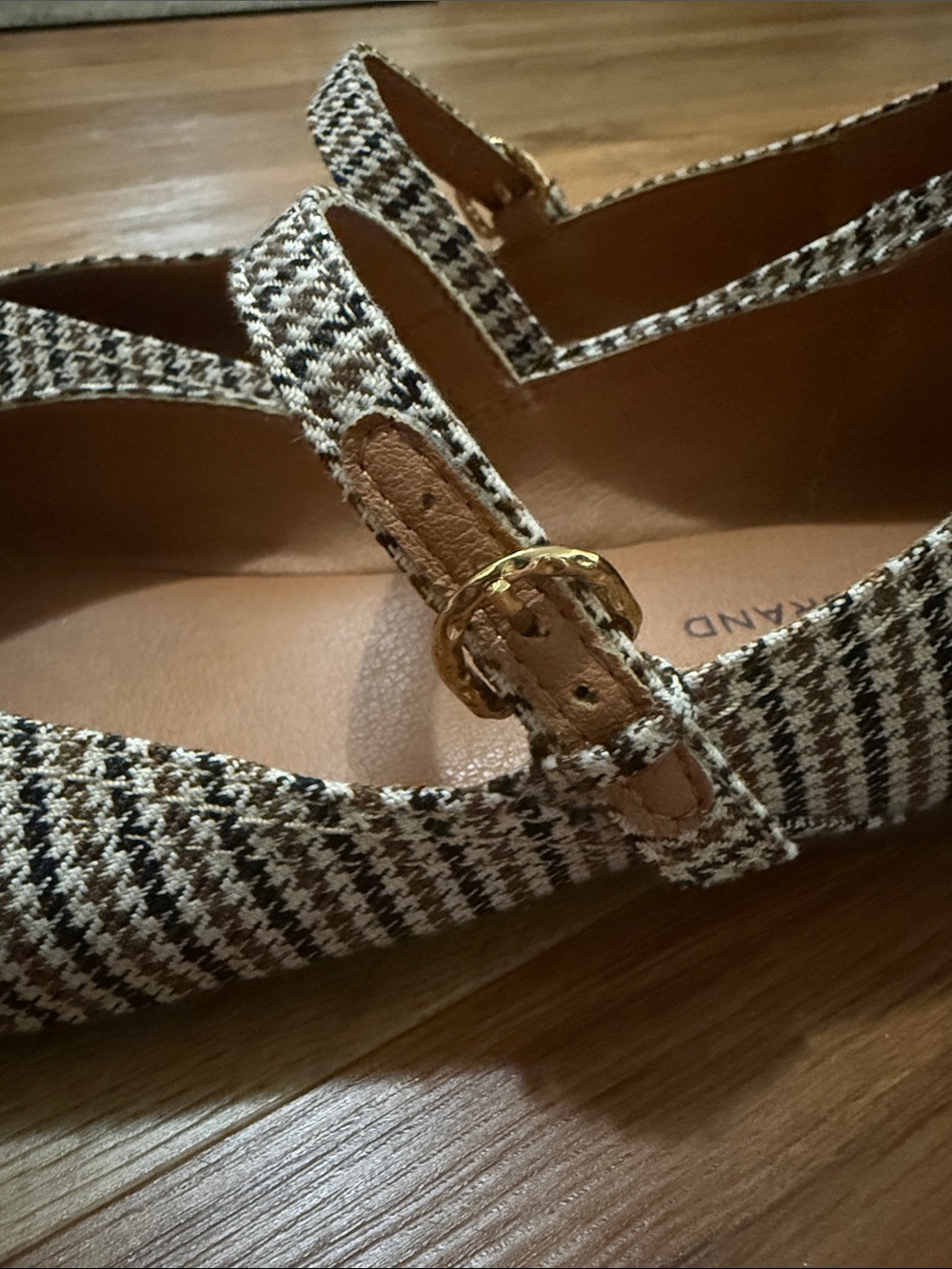 Lucky Brand Houndstooth Mary Jane Flats in Black and Cream - Picture 3 of 9